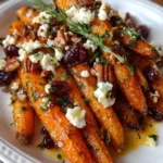 Maple-Roasted Carrots with Goat Cheese, Pecans & Cranberry Balsamic Glaze