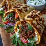 Mediterranean Lamb Flatbread Wrap
