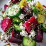 Roasted Beet, Cucumber & Feta Salad with Fresh Dill