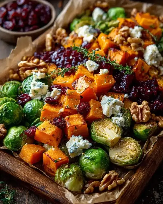 Roasted Brussels Sprouts, Sweet Potato & Squash for an Easy Dinner