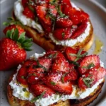 Roasted Strawberry Whipped Ricotta Toast