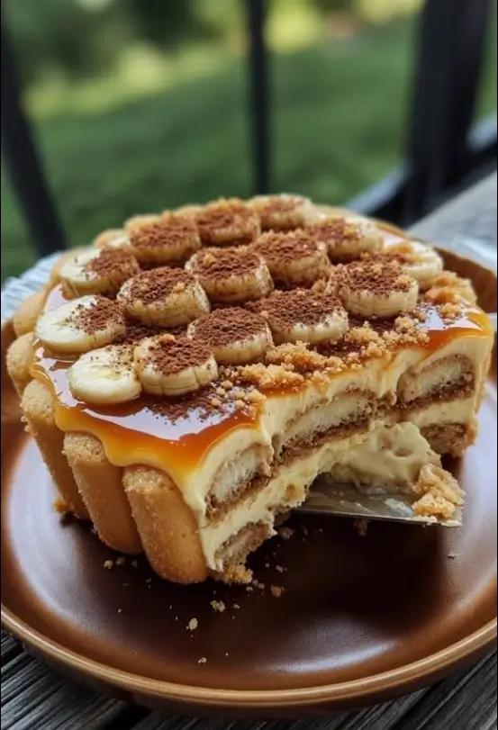 Banana Pudding Cheesecake with Salted Caramel
