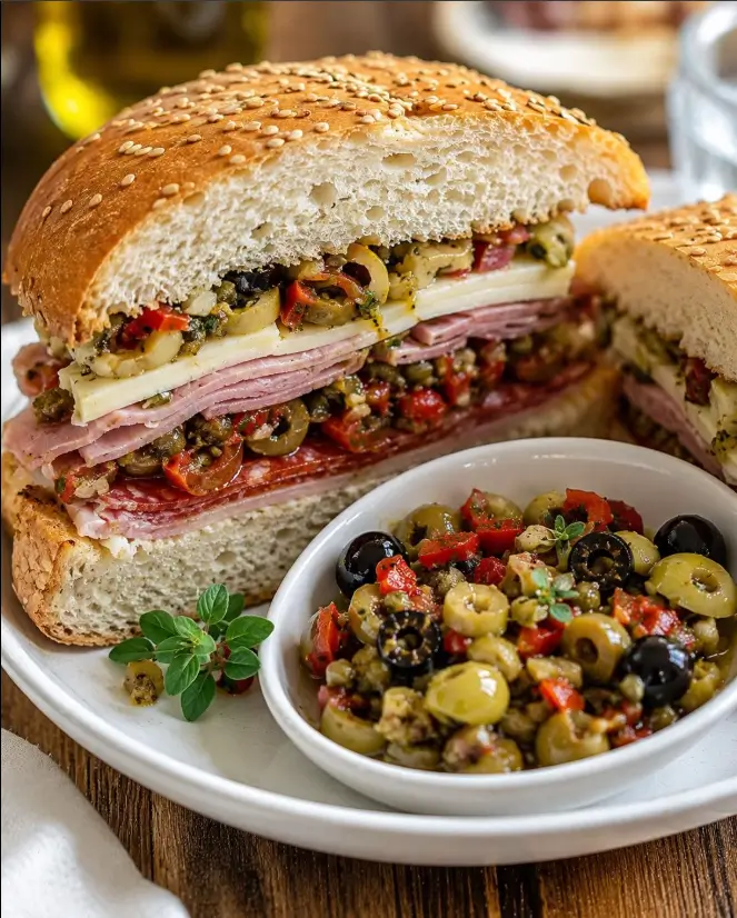 Orleans Italian Muffuletta with Extra Olive Salad