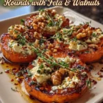 Roasted Butternut Squash Rounds with Feta & Walnuts