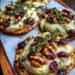 Mini Pizza with Brie, Cranberries & Toasted Walnuts