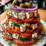Greek Feta Salad Tower