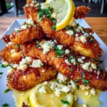 Crispy Hot Honey Lemon Feta Chicken Tenders