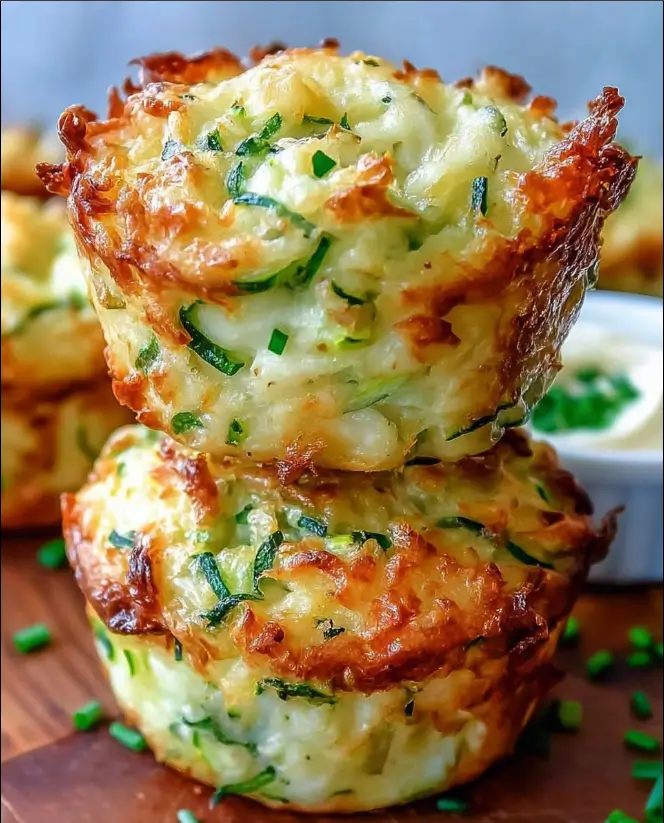 Crispy Parmesan Zucchini Potato Muffins