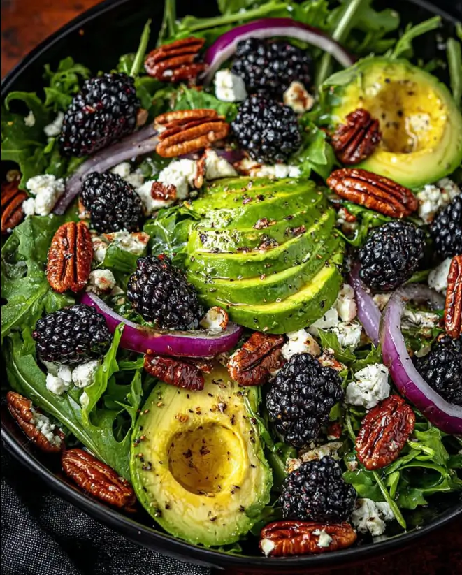 Blackberry & Avocado Salad with Honey Lemon Vinaigrette