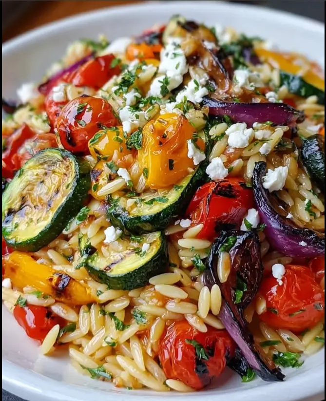 Mediterranean Orzo with Roasted Vegetables