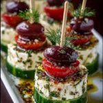 Greek Feta & Cucumber Bite Skewers