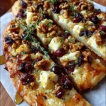 Crispy Flatbread with Brie, Cranberries