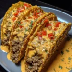 Cheesy Rotel Beef Tacos
