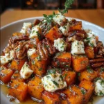 Caramelized Butternut Squash with Brie & Hot Honey Pecans