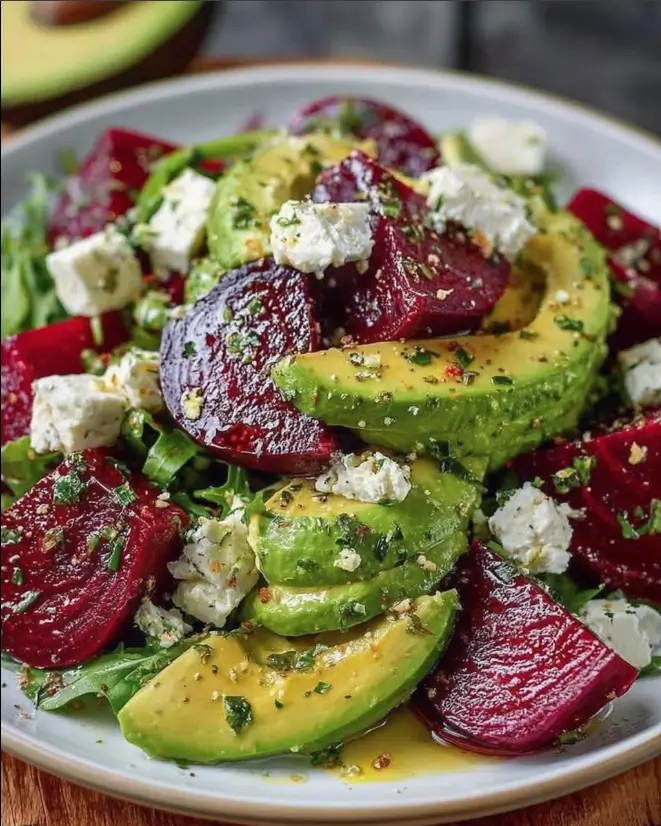 Beetroot Avocado Feta Salad