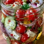 Pickled Cherry Tomato & Zucchini Jar Salad
