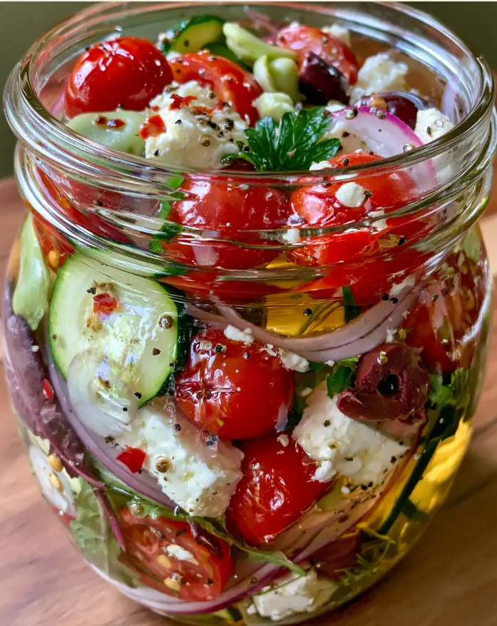 Pickled Cherry Tomato & Zucchini Jar Salad