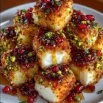 Pistachio-Crusted Brie Bites with Hot Honey Drizzle