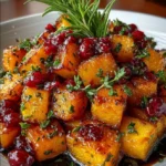 Caramelized Butternut Squash with Cranberry-Balsamic Glaze