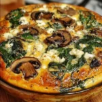 Classic Spinach & Feta Crustless Mushroom Quiche