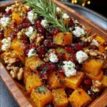 Caramelized Butternut Squash with Feta, Walnuts & Cranberry-Honey Glaze