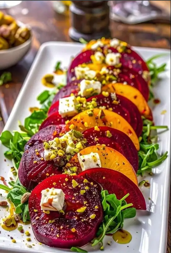 Roasted Beet & Feta Salad with Pistachios