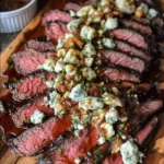 Balsamic Marinated Flank Steak with Blue Cheese Crust