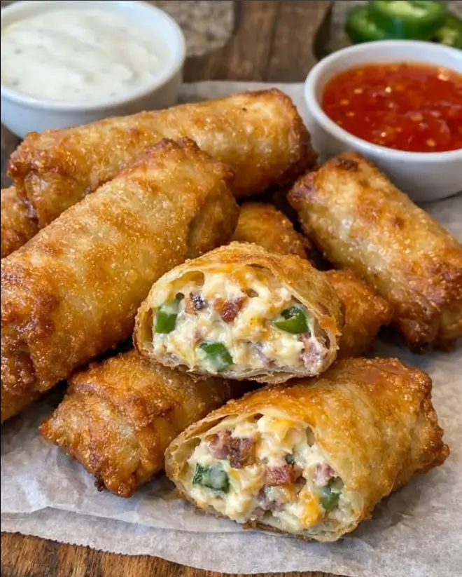 Crispy Mini Jalapeño Popper Egg Rolls: Cheesy, Bacon-Loaded Bites with the Perfect Crunch