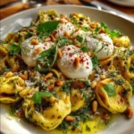 Lemon Pesto Tortellini with Burrata & Roasted Pine Nuts