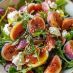 Fresh Fig, Arugula & Goat Cheese Salad with Honey Balsamic Dressing