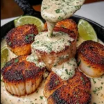 Sizzling Scallops with Zesty Lime Cilantro Sauce