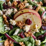 Spinach Salad with Cranberries, Walnuts & Apple
