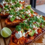 The Ultimate Loaded Sweet Potato Skins with Whipped Feta and Chili Honey