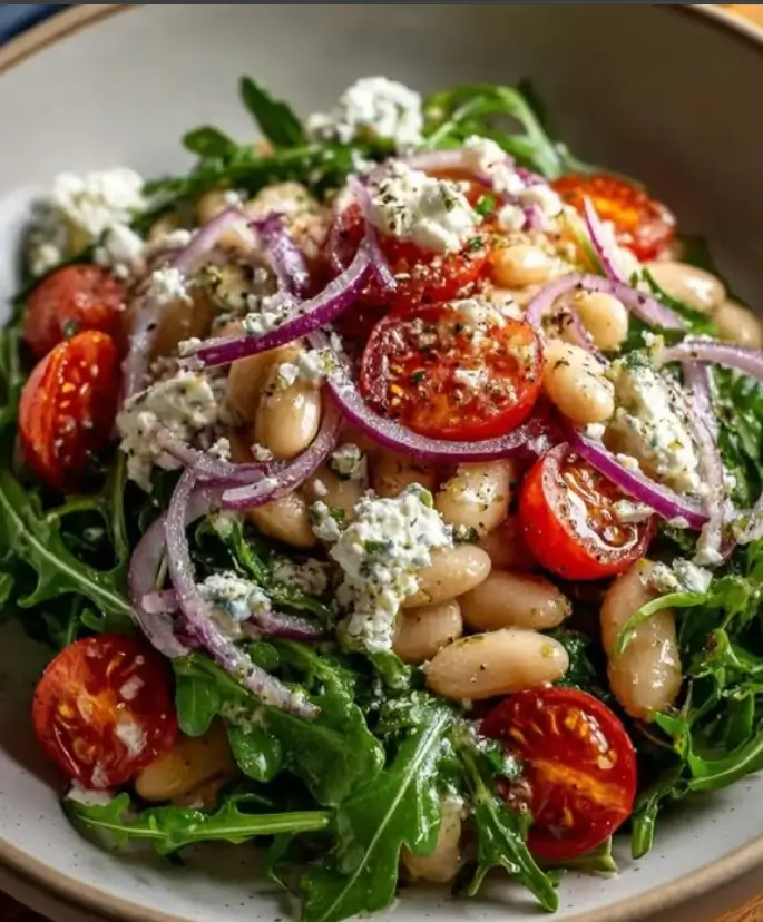 White Bean & Arugula Salad with Lemon Dressing