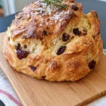 No-Knead Rosemary Cranberry Bread with Olive Oil & Sea Salt