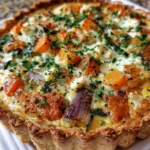 Winter Vegetable Quiche with Butternut Squash, Spinach, Leeks & Goat Cheese