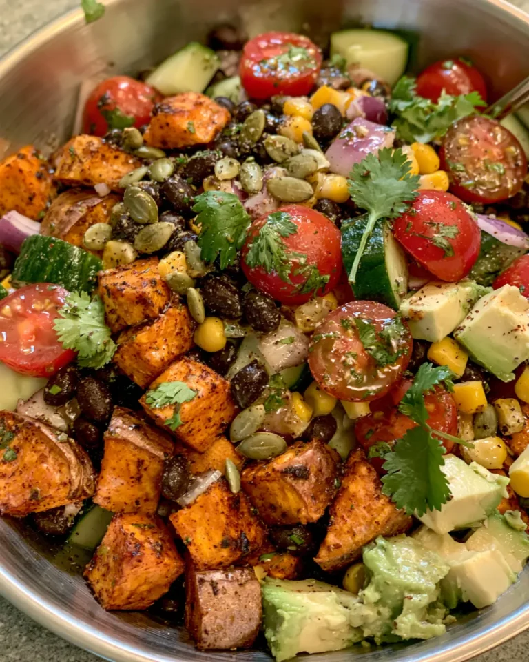 Black Bean Salad with Roasted Sweet Potatoes