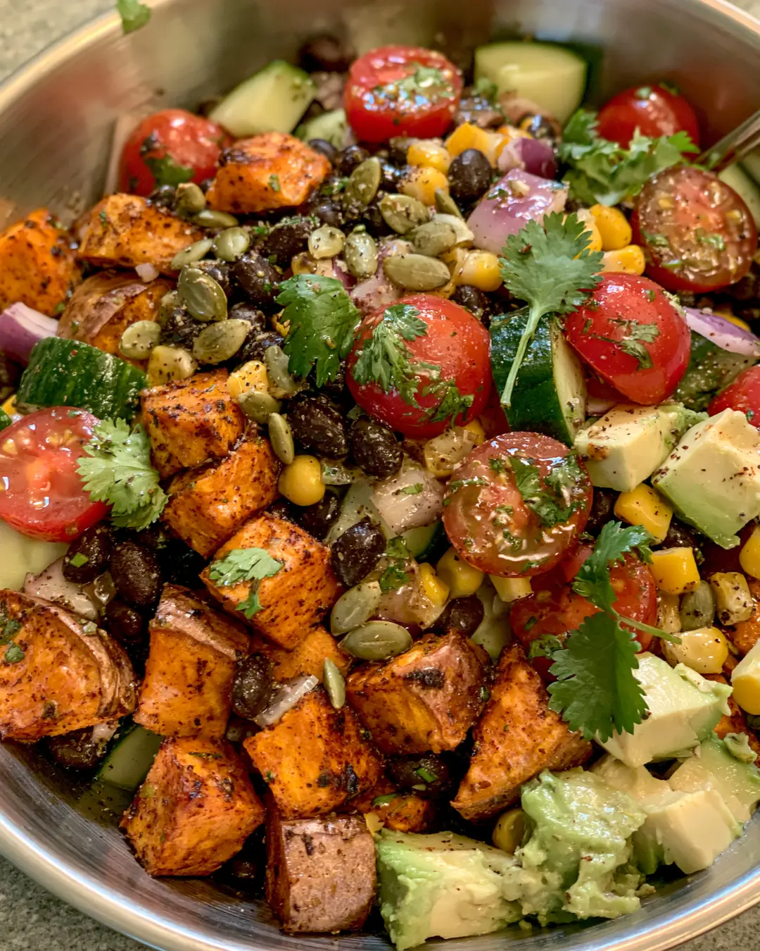 Black Bean Salad with Roasted Sweet Potatoes
