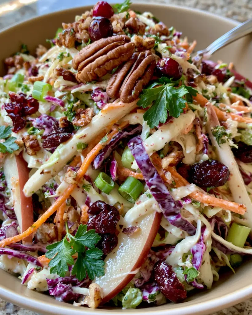 Bright Apple, Pear & Cranberry Winter Slaw