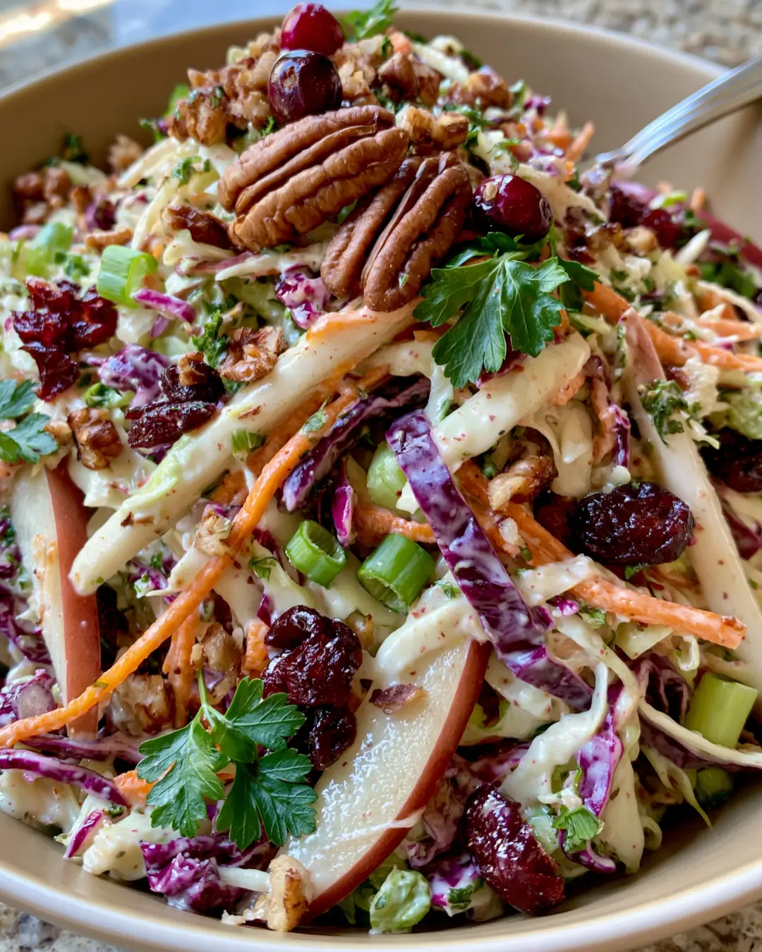Bright Apple, Pear & Cranberry Winter Slaw