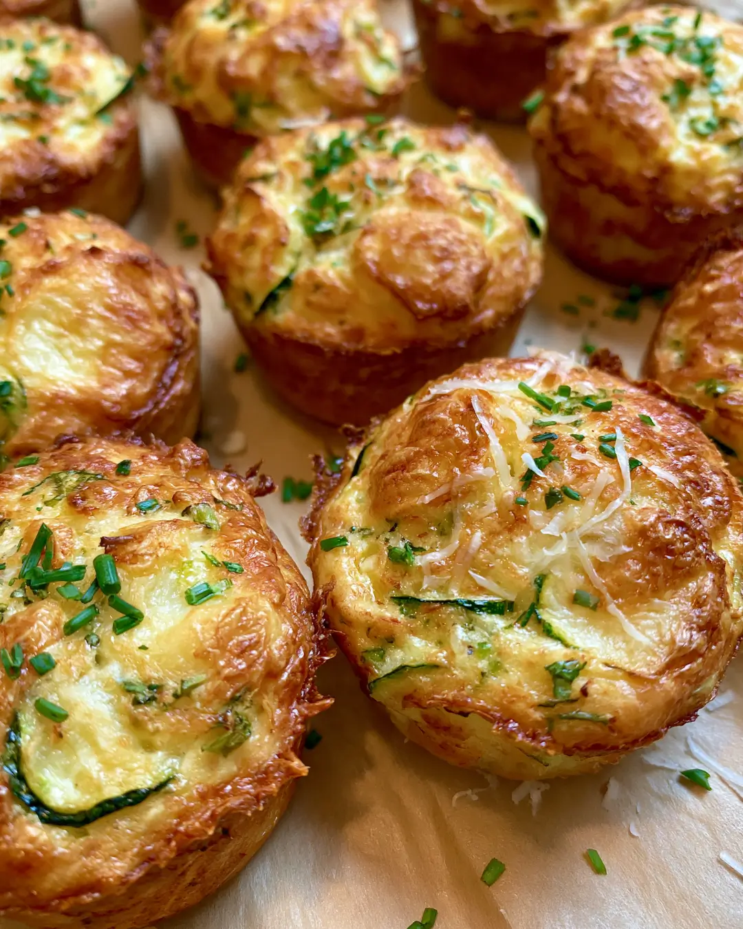 Cheesy Crispy Zucchini & Potato Muffins with Parmesan & Garlic Butter