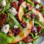 Christmas Apple & Pear Salad with Feta, Cranberries, Candied Pecans & Honey Balsamic