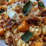 Creamy Butternut Squash Pasta with Crispy Sage, Burrata, Pecans & Hot Honey