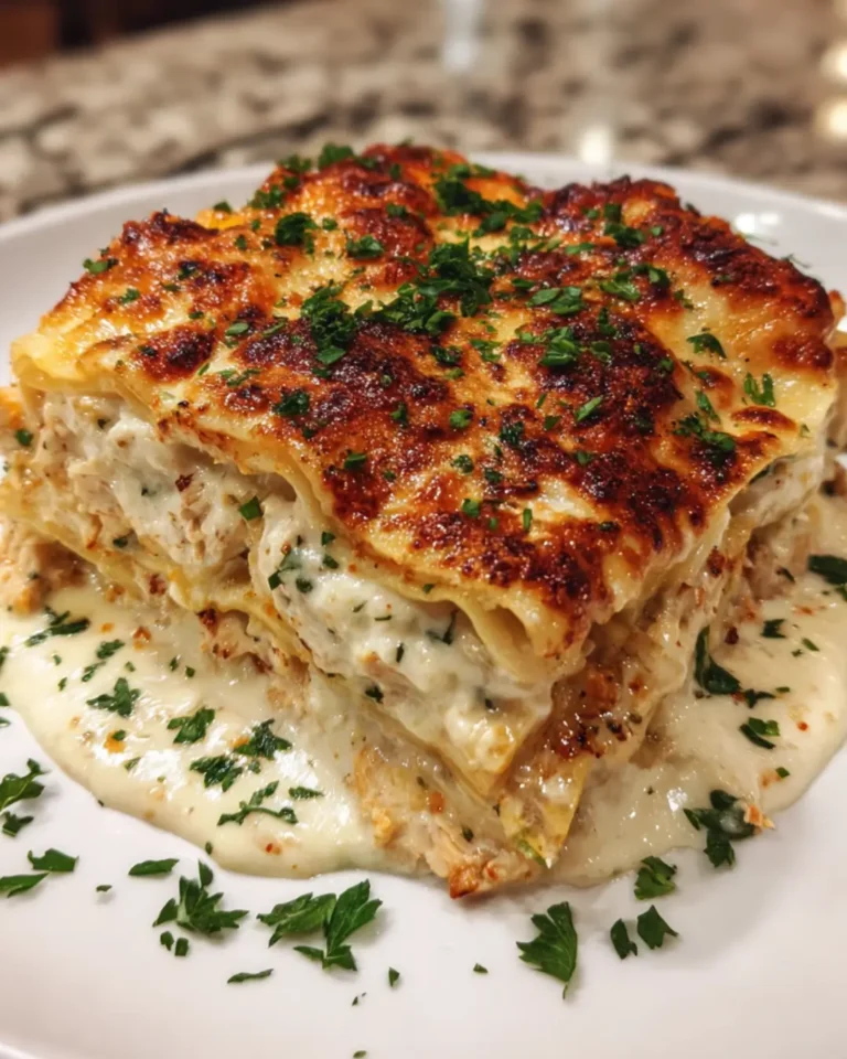 Creamy Chicken Lasagna with White Sauce