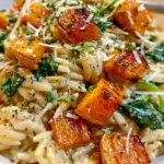 Creamy Orzo with Roasted Butternut Squash and Spinach
