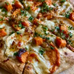 Caramelized Carrot & Sweet Potato Flatbread with Brie, Apple & Hot Honey
