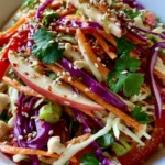 Crunchy Rainbow Slaw with Apple, Carrots, Cabbage & Maple Dressing