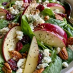 Crunchy Apple, Pear & Spinach Salad with Cranberries, Feta & Toasted Pecans