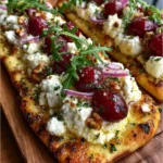 Flatbread with Goat Cheese, Grapes & Honey Thyme
