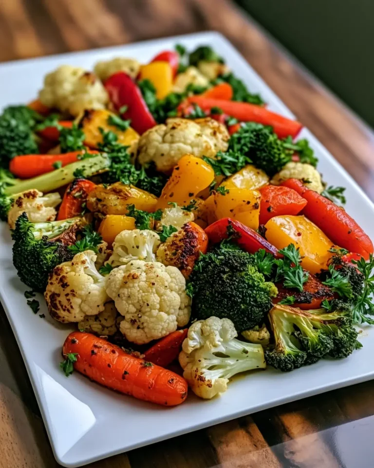 Garlic-Herb Roasted Mixed Vegetables with Broccoli, Cauliflower, Carrots & Peppers